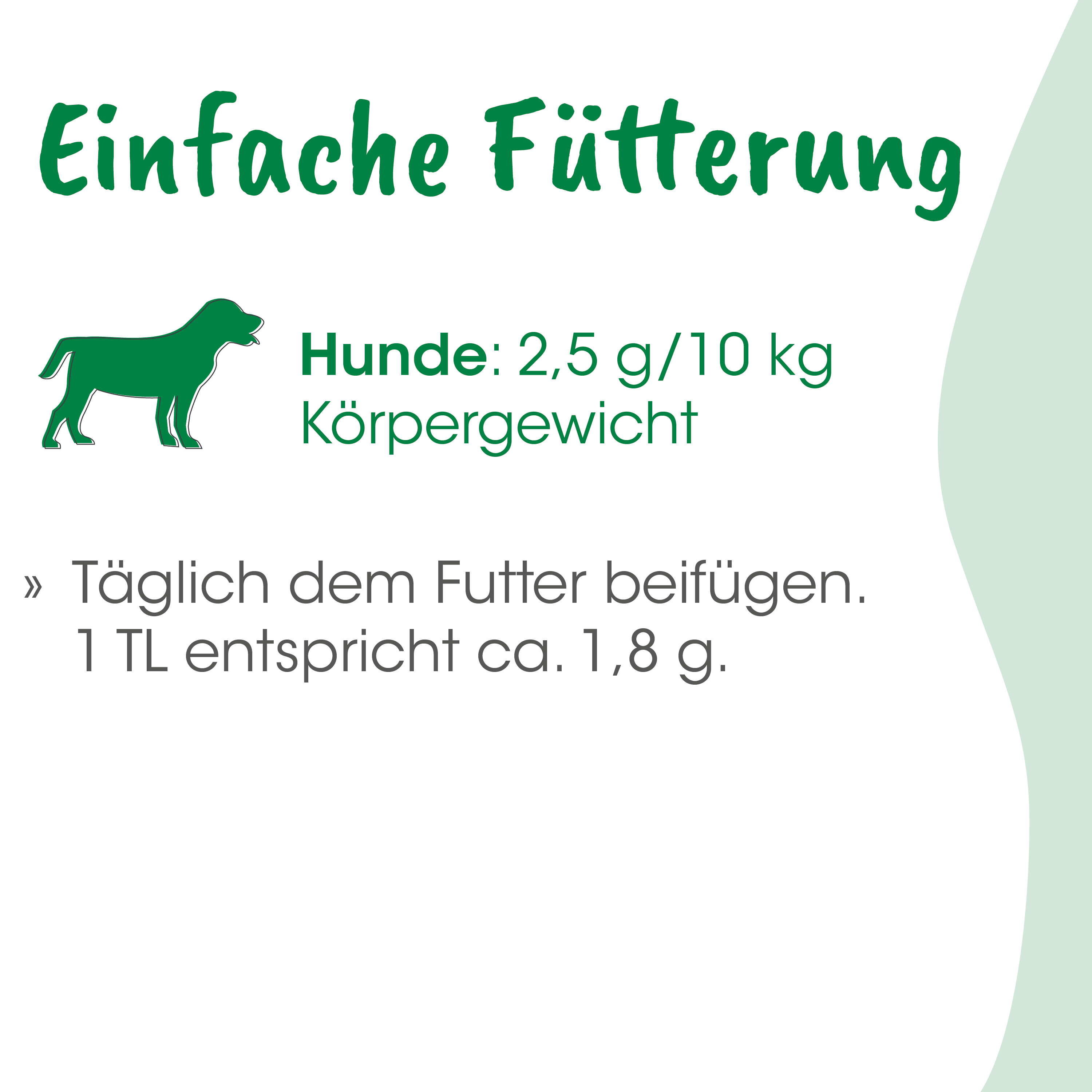 Hund, Köpergewicht, 2,5 g/10 kg, Tierbedarf, Futteranleitung