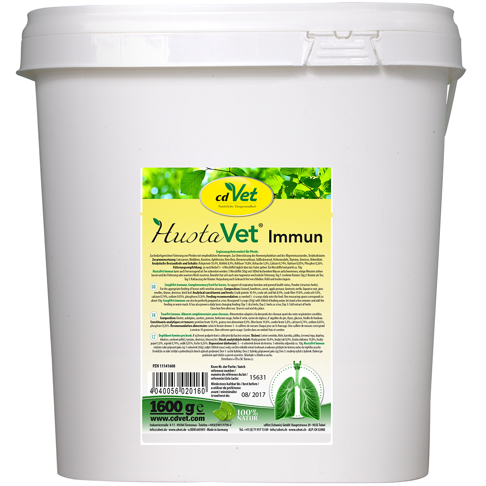 Kräuterfutter, Immun, Hustavet, Tierfutter, Bucket-Größe 1600 g