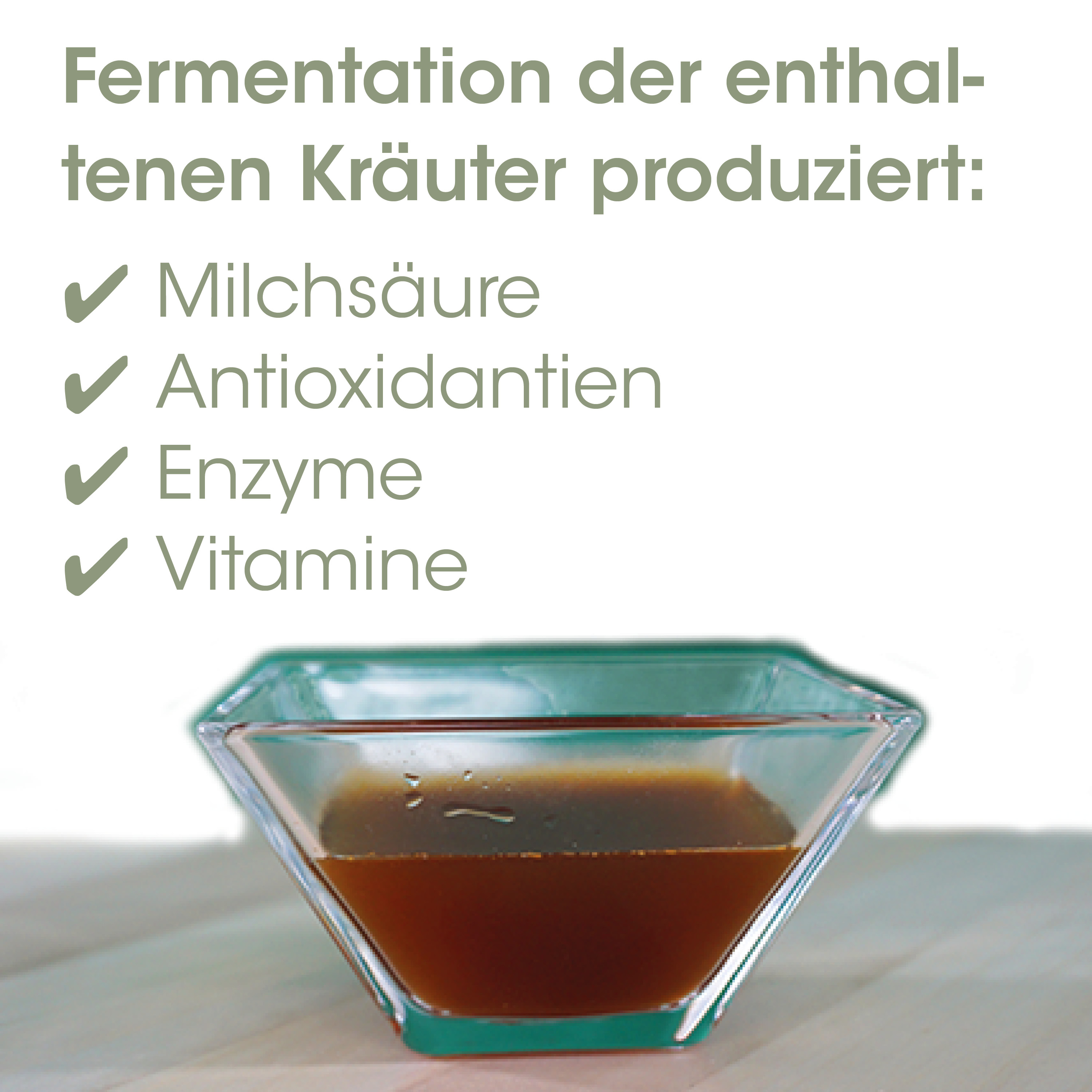 Fermentation, Enthaltene Kräuter, Milchsäure, Enzym, Vitamin