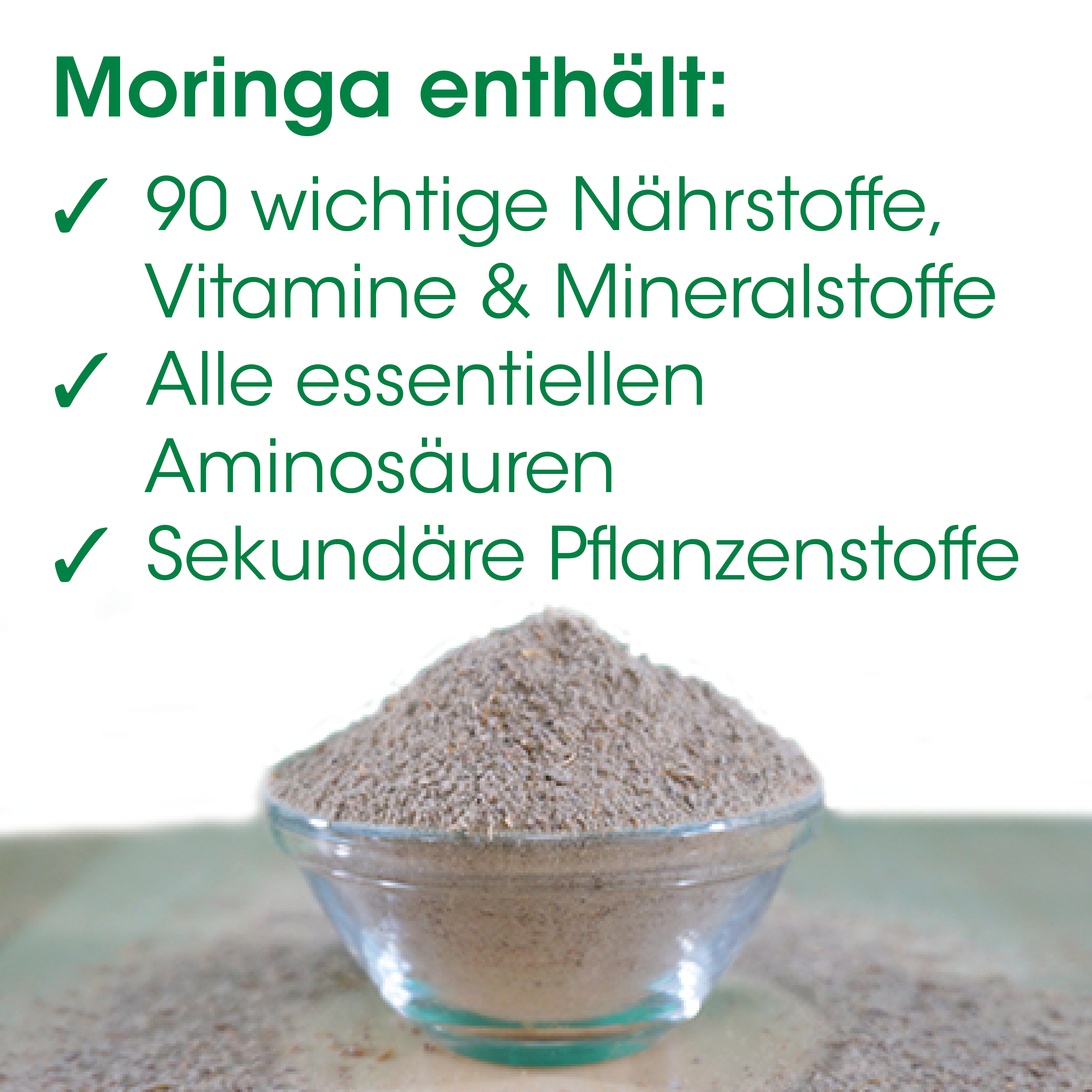 Moringa, Nährstoffe, Vitamin, Mineralstoffe, Pflanzenstoffe