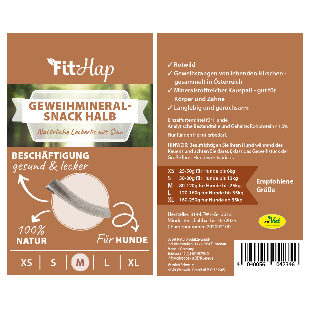 Fit-Hap Geweihmineral-Snack halb M (80-120 g) -sorbe-