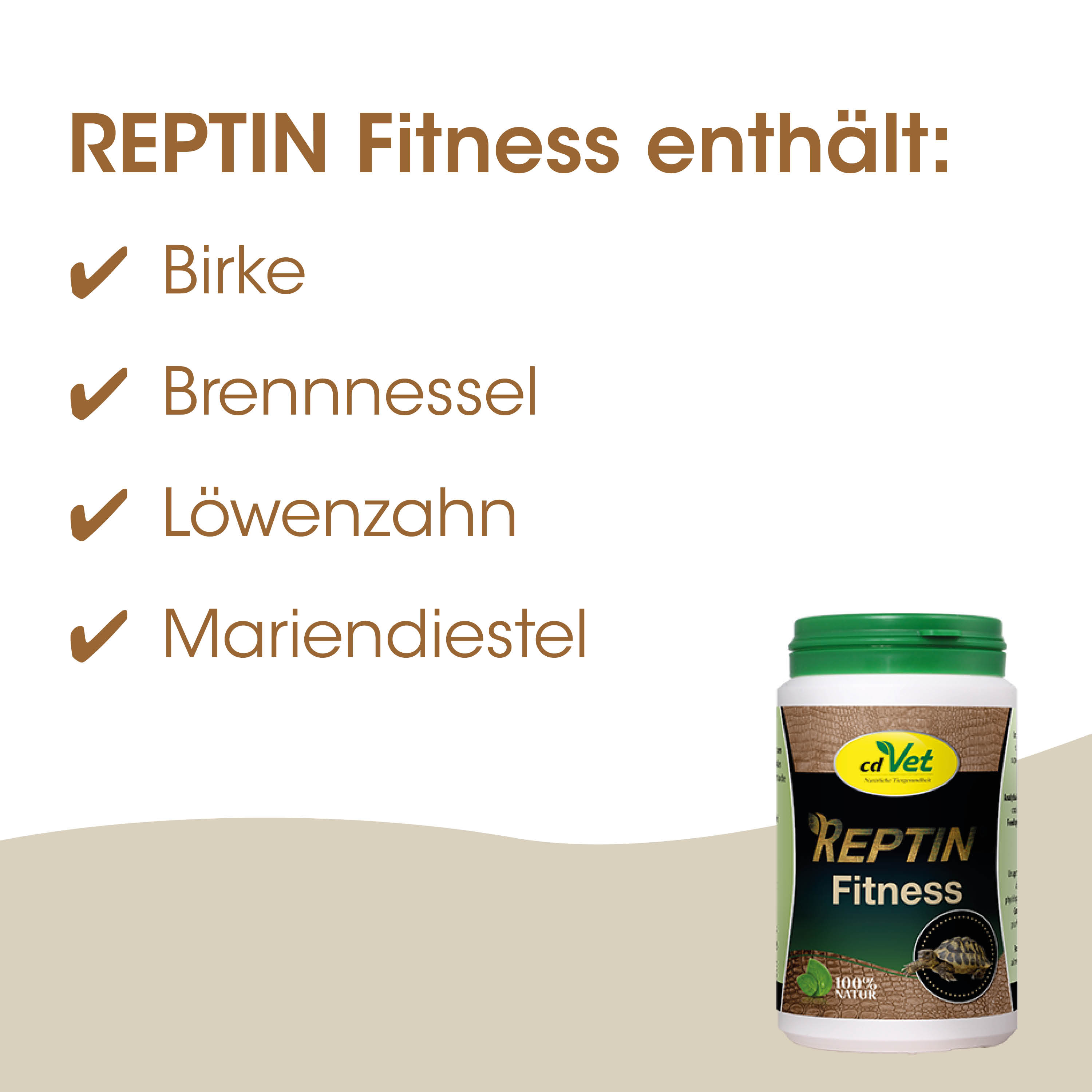 Tierfutter, Reptin Fitness, Löwenzahn, Mariendistel, Brennnessel
