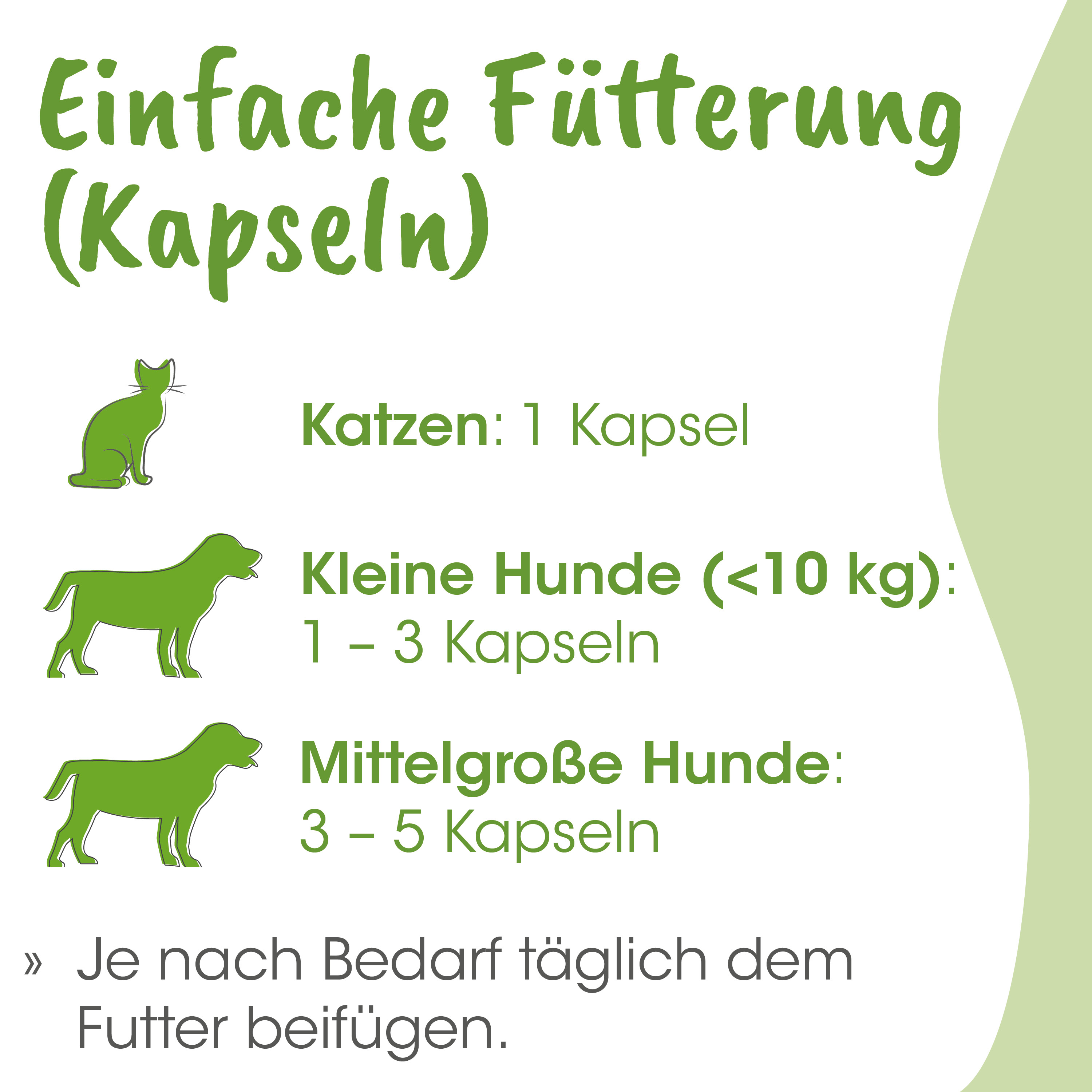 Katzenfutter, Katzennahrung, Kapseln, Tierfutter, Katzenfutter Dosierung