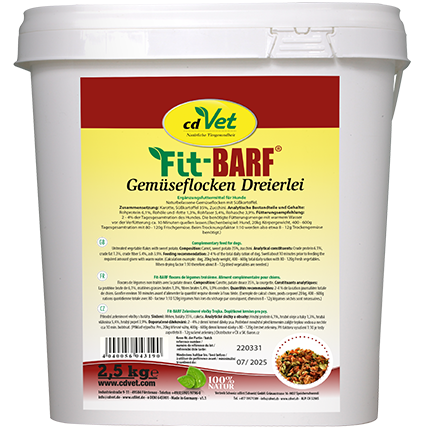 Eimer, Futter, Gemüseflocken, Dreierlei, 2,5 kg