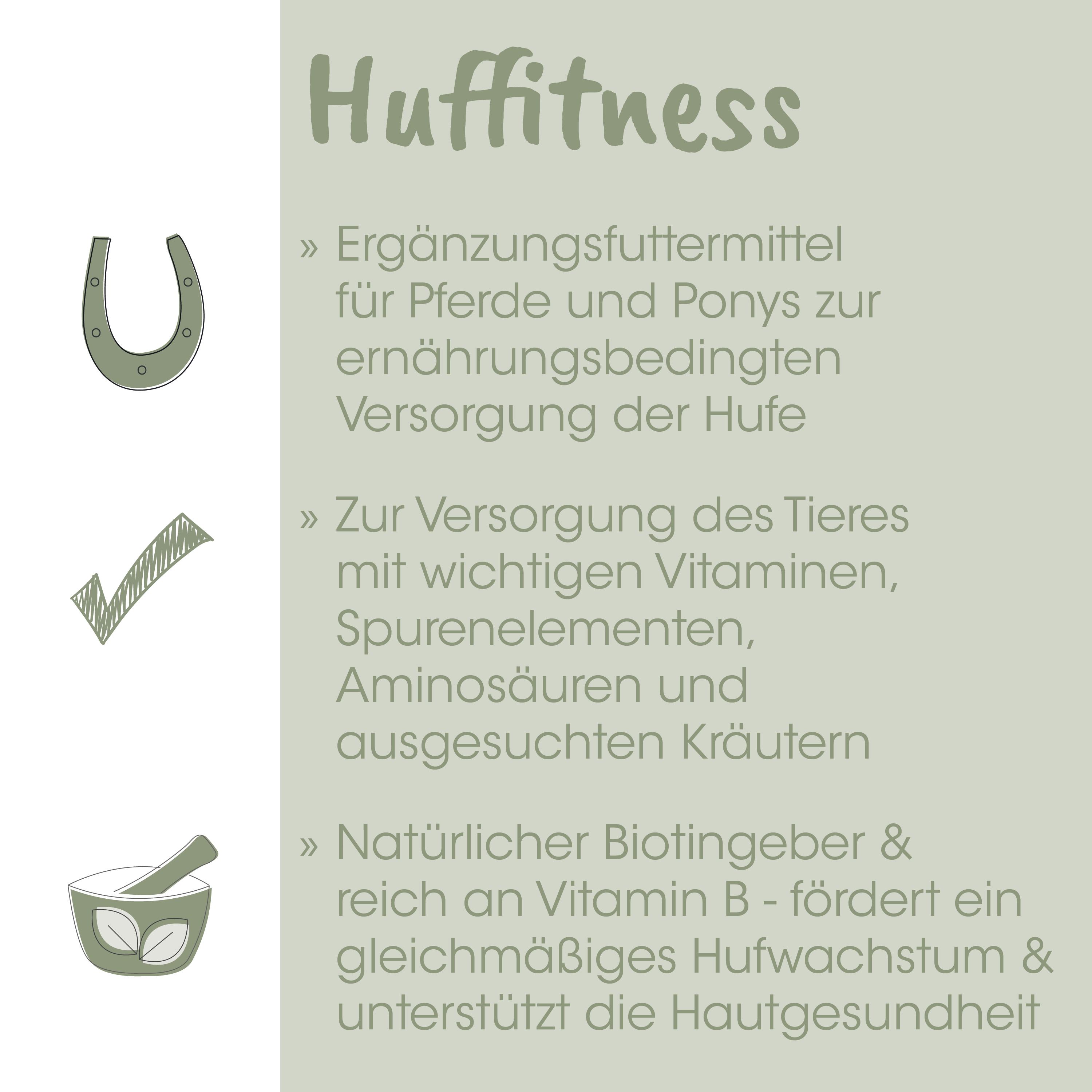 Hufeisen, Futtermittel, Nahrungsergänzung, Kräuter, Schüssel