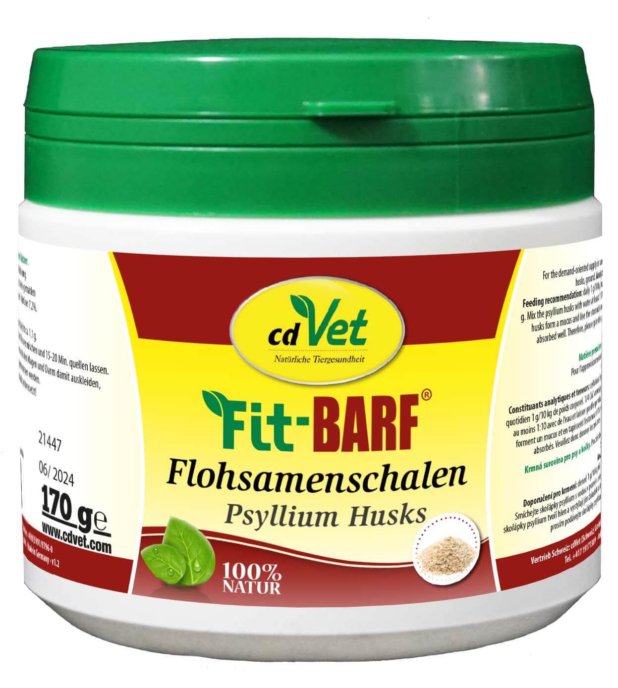 Psyllium Husk, Hund Nahrung, Fitt-BARF, 170 g, Naturprodukt