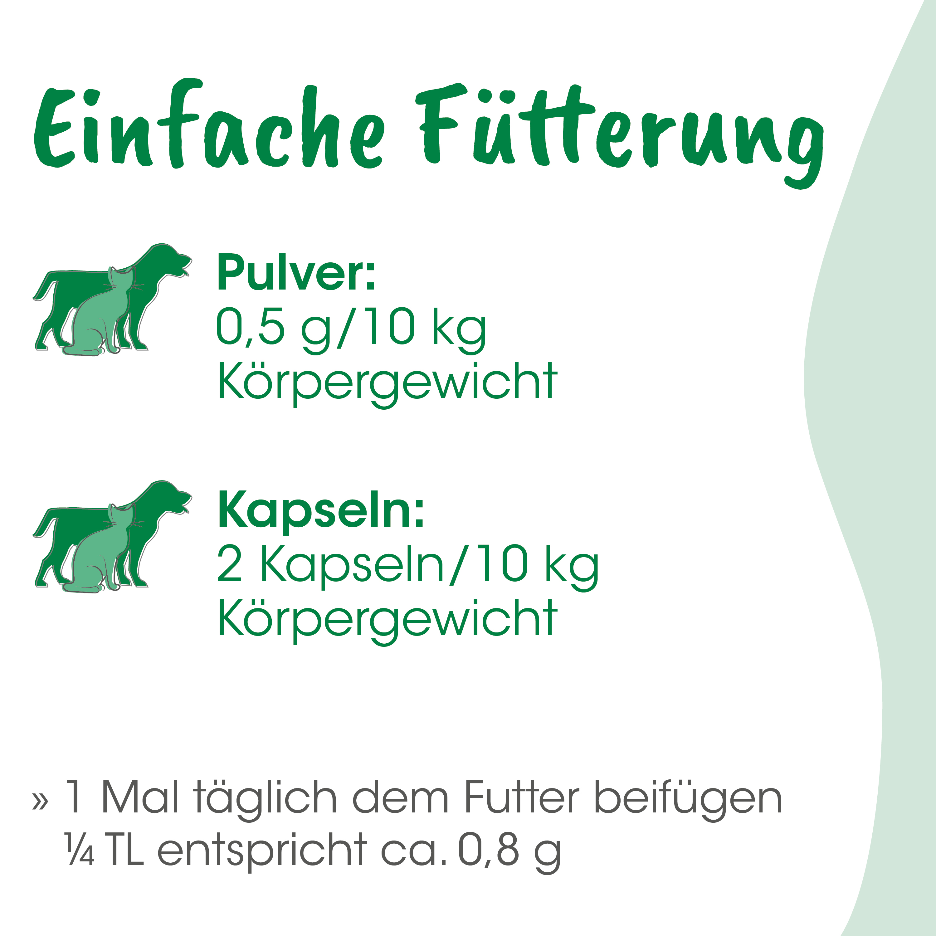 Hund, Futter, Pulver, Kapseln, Körpergewicht