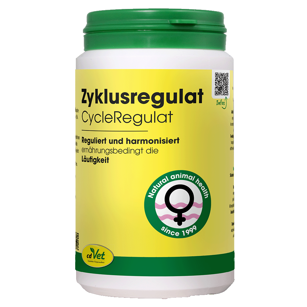 Zyklusregulat, CycleRegulat, Ernährung, Hund, Tierarztprodukt, Zyklustrulant, CycleRegulat, Nahrungsergänzung, Tiergesundheit, Naturprodukt