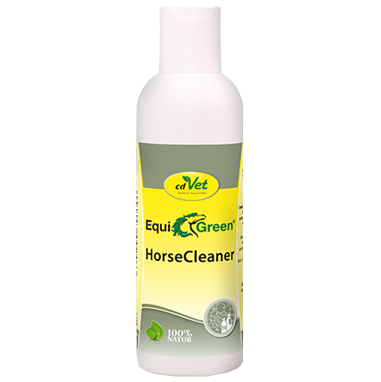 Horsereiniger, Pferdepflege, Natur, rundes Logo, Plastikflasche