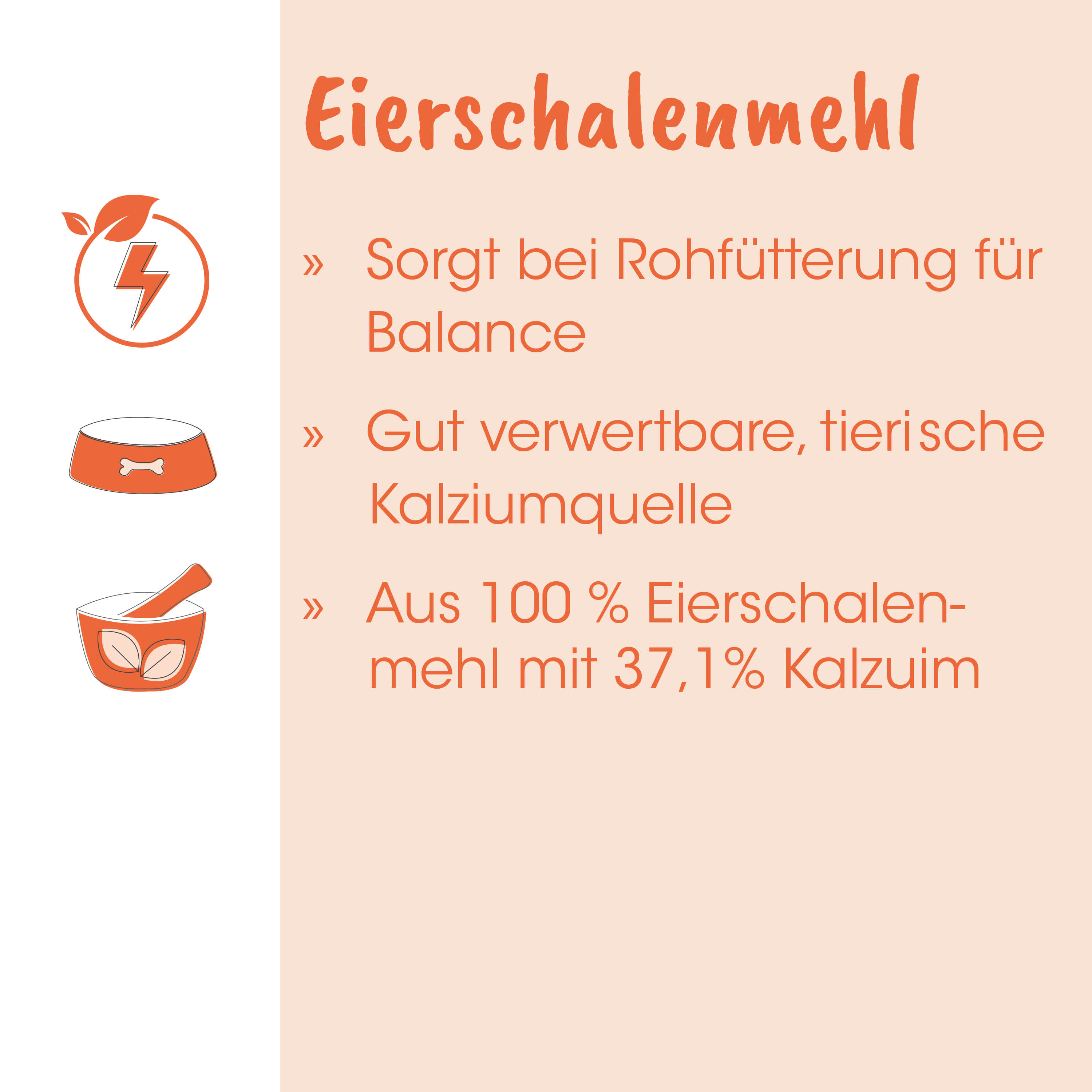 Eierschalenmehl, Eiermehl, Kalziumquelle, Tierisches Protein, Mehl