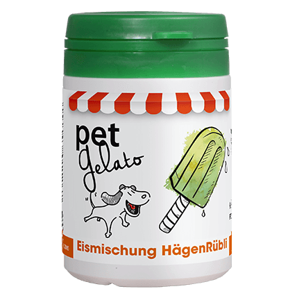 Kühlbecher, Eiscreme, Hundemotiv, Grüne Deckel, Mischung HägenRübli