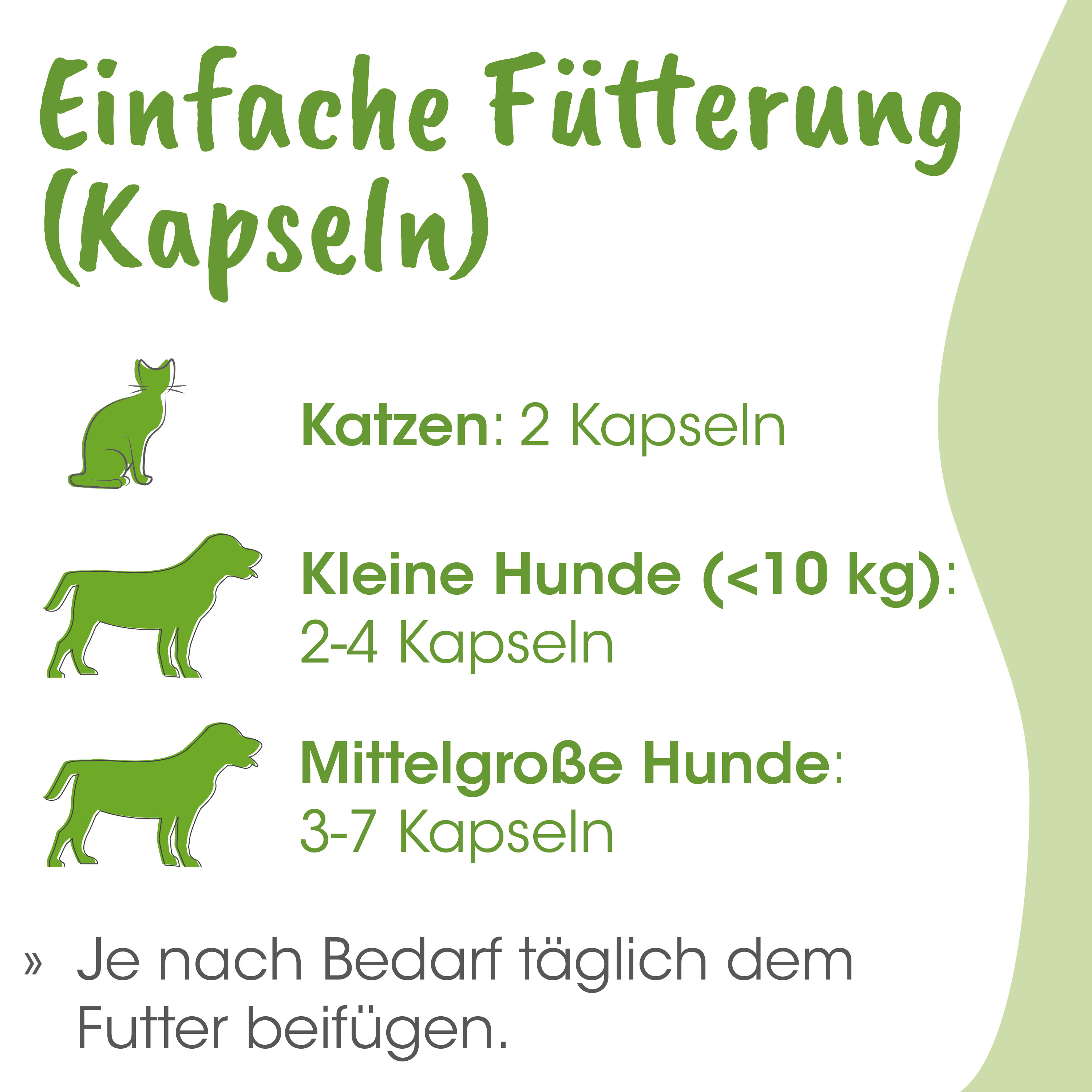 Katzenfutter, Katzenfutter-Kapseln, Katzennahrung, Katzennahrung Kapseln, Tierfutter