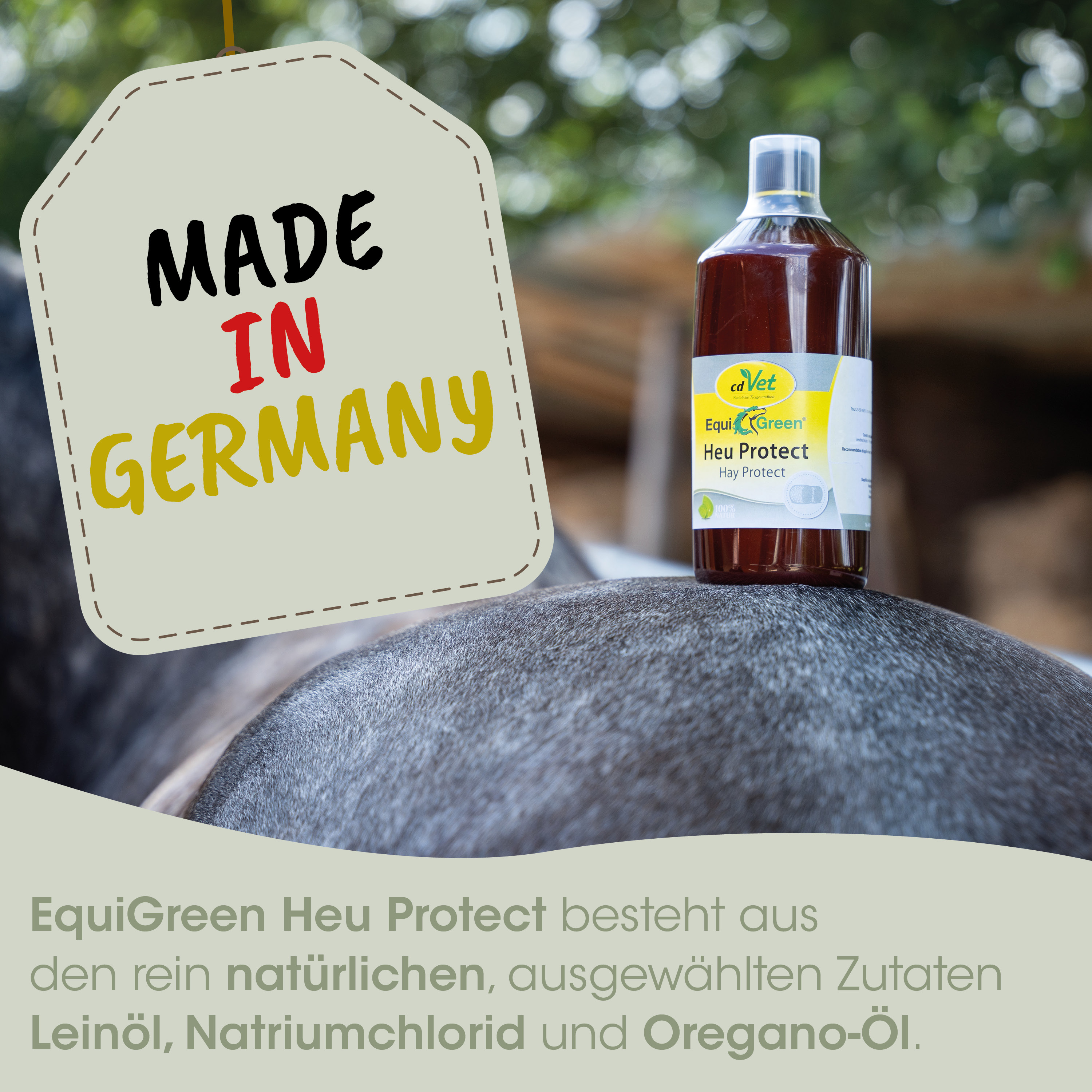 Made in Germany, Pferdeprodukt, Heu-Schutz, Pferdesupplement, Öl-basiert