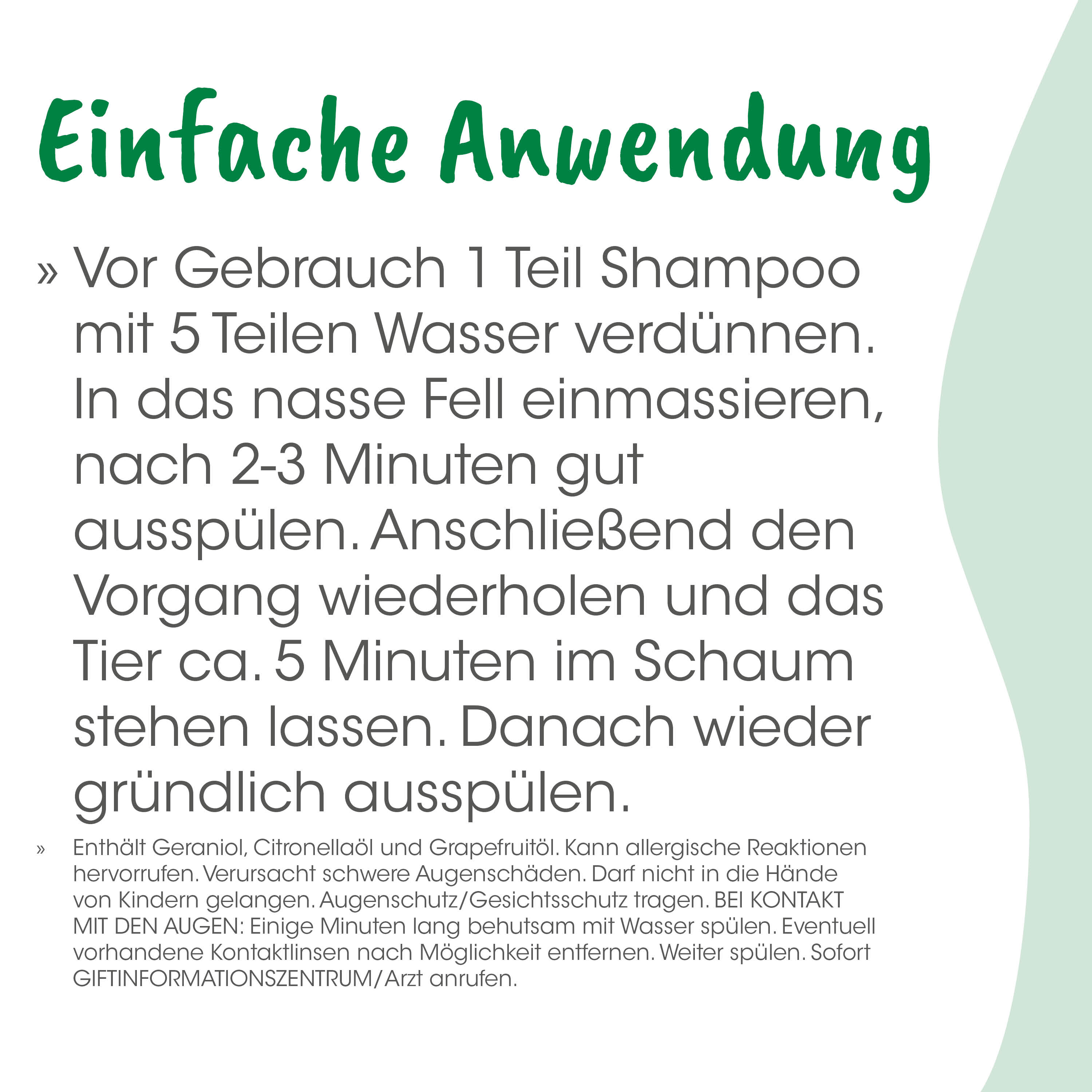 Shampoo, 1 Teil, Wasserdampf, Flasche, Anwendung