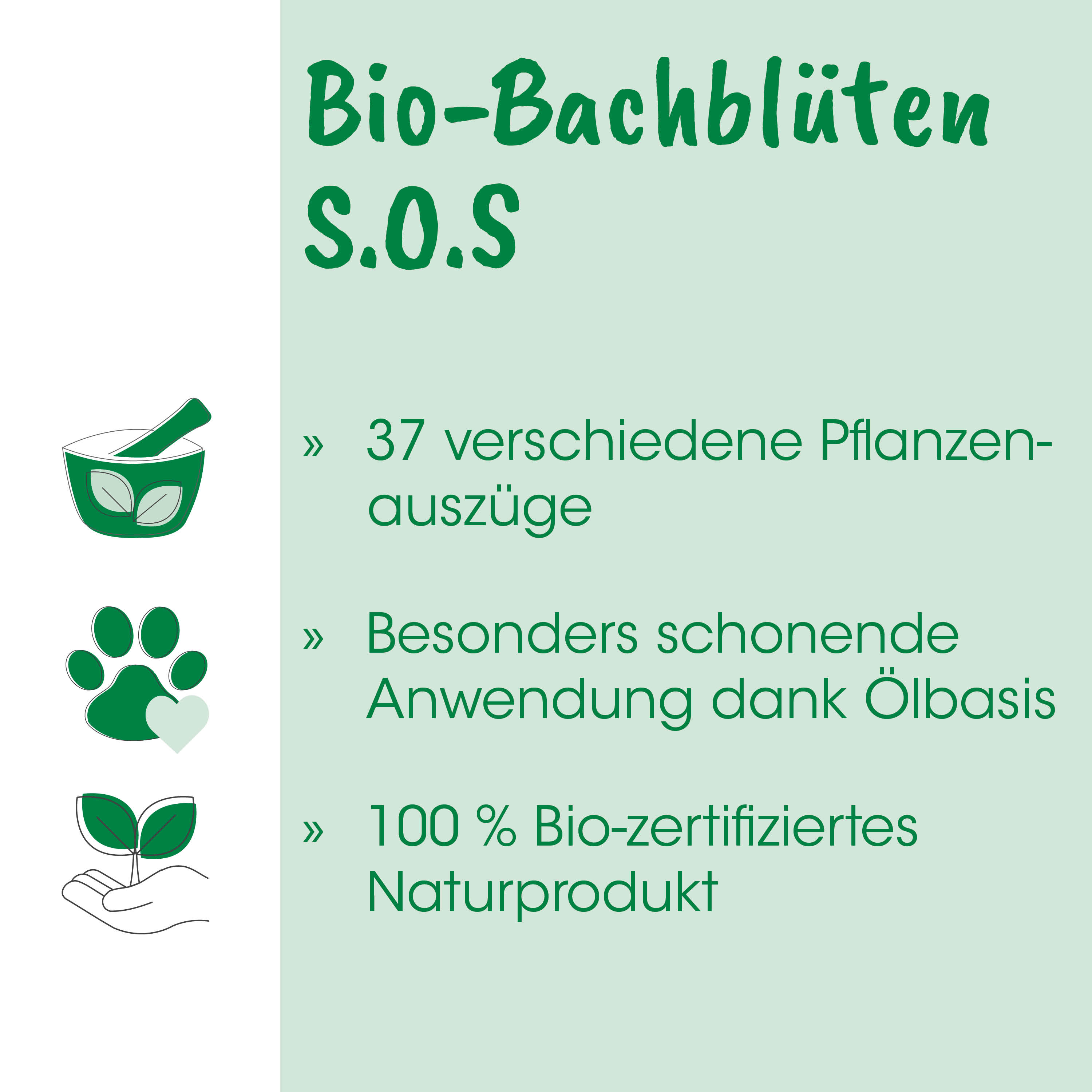 Bio-Bachblüten, S.O.S, Pflanzenauszüge, Öko-Naturprodukt, Naturprodukt