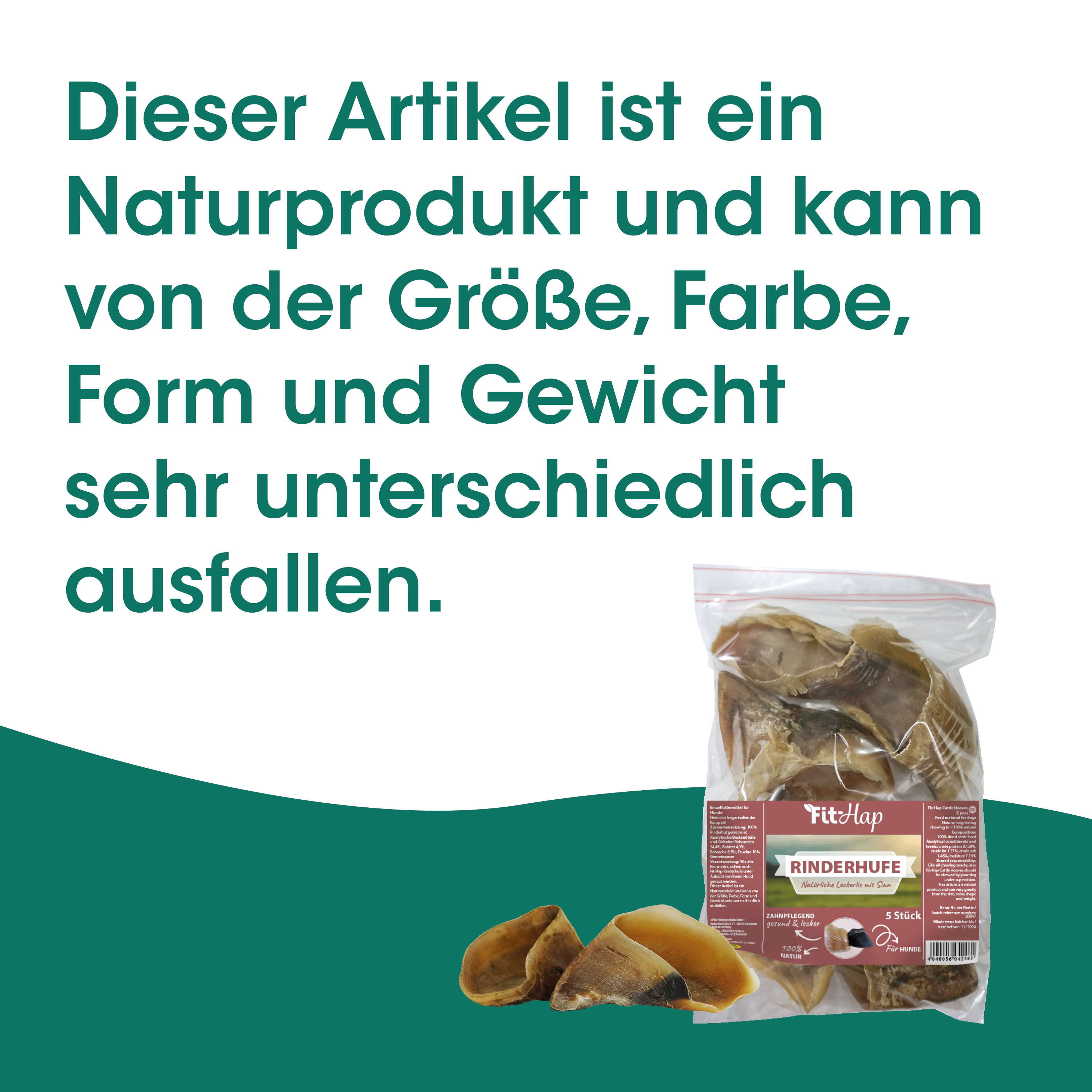 Rinderhufe, Kausen, Beutel, Trockenfleisch, Snack
