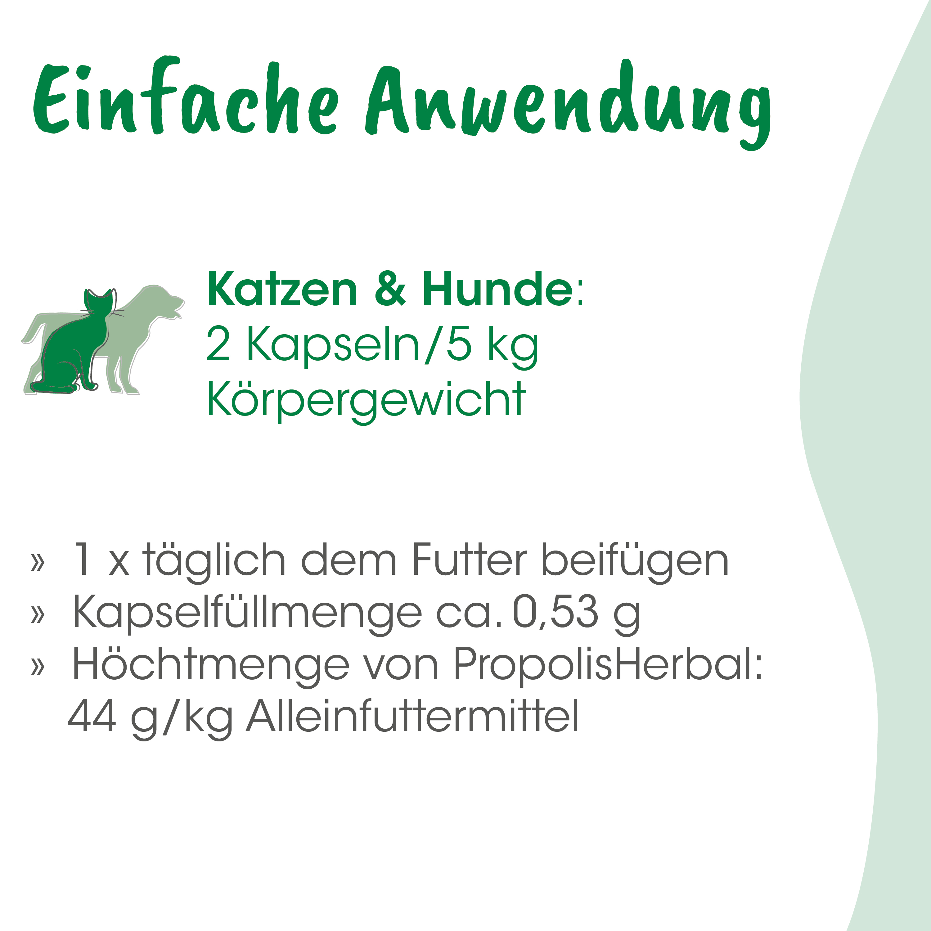 Katzenfutter, Kapseln, Futtermenge, Körpergewicht, PropolisHerbal