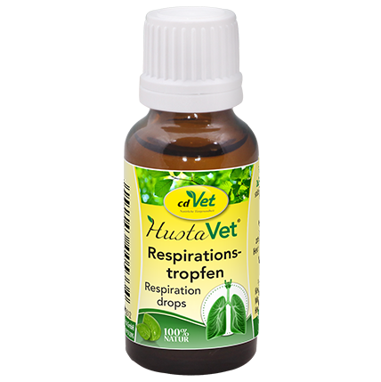 Hustavet, Respiration Drops, Flüssigkeit Flasche, Tiermedizin, Natürlich