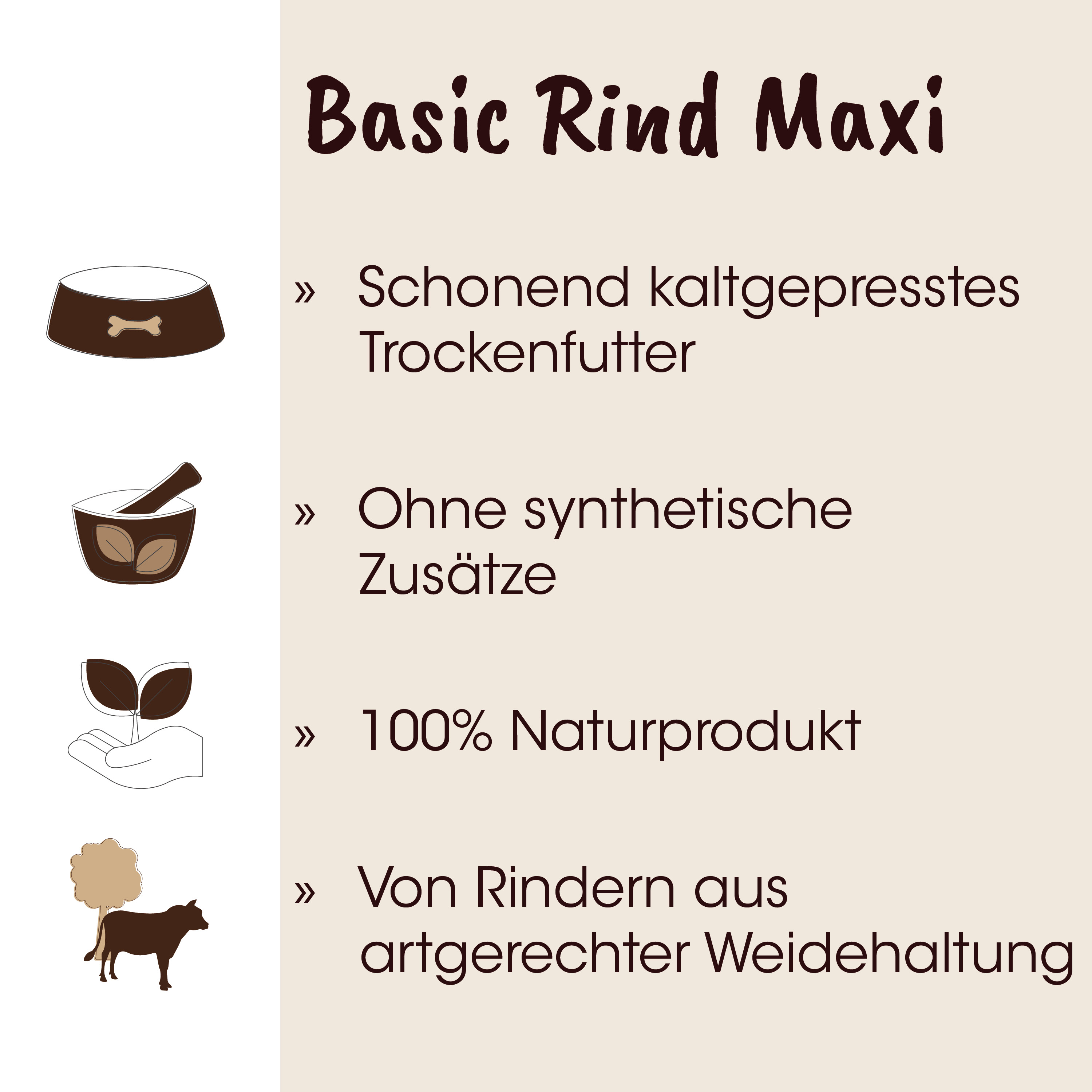 Rind Maxi, Trockenfutter, Naturprodukt, Rind, Weidehaltung