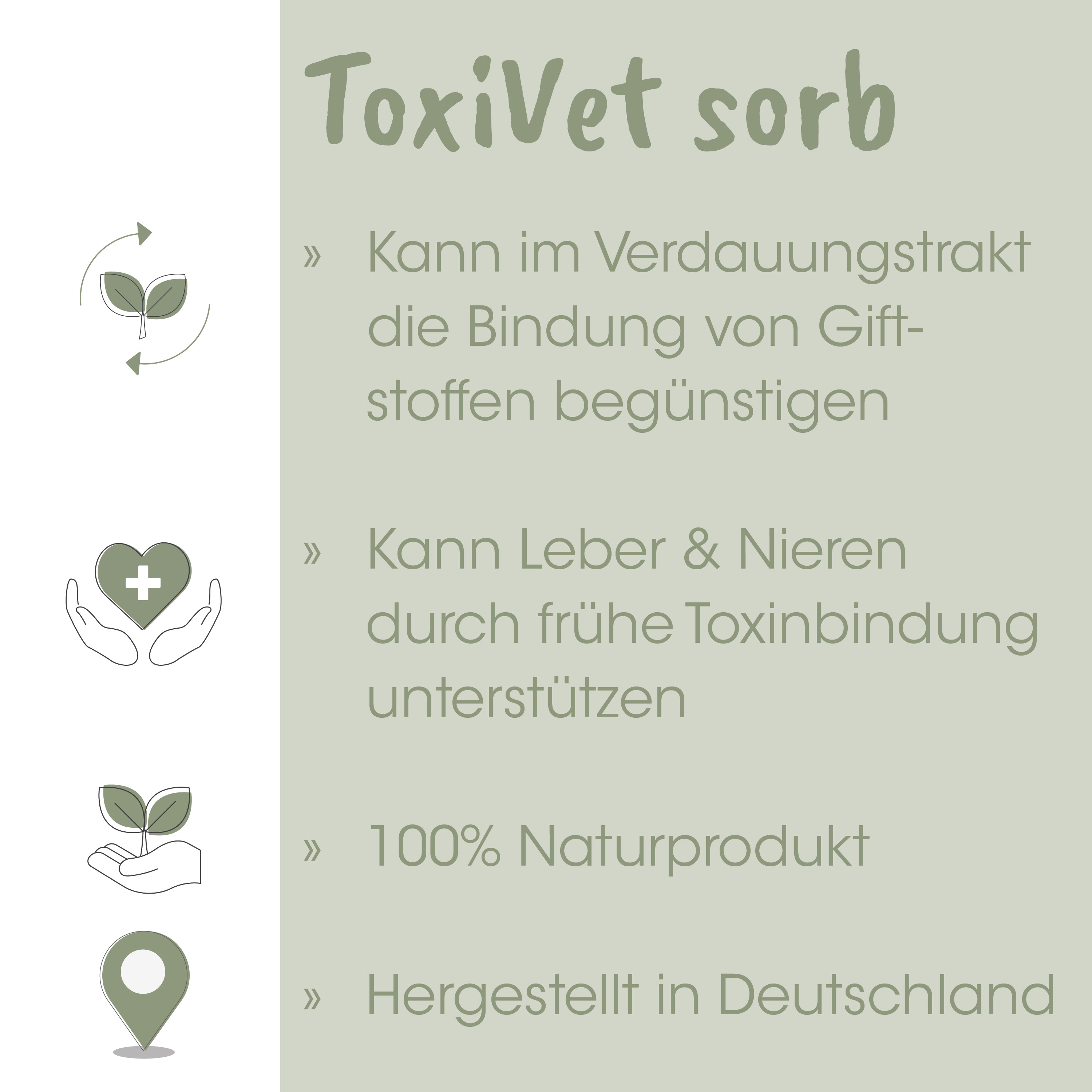 ToXiVeT sorb, natürliches Produkt, 100% Naturprodukt, Handaufbewahrung, Hergestellt in Deutschland