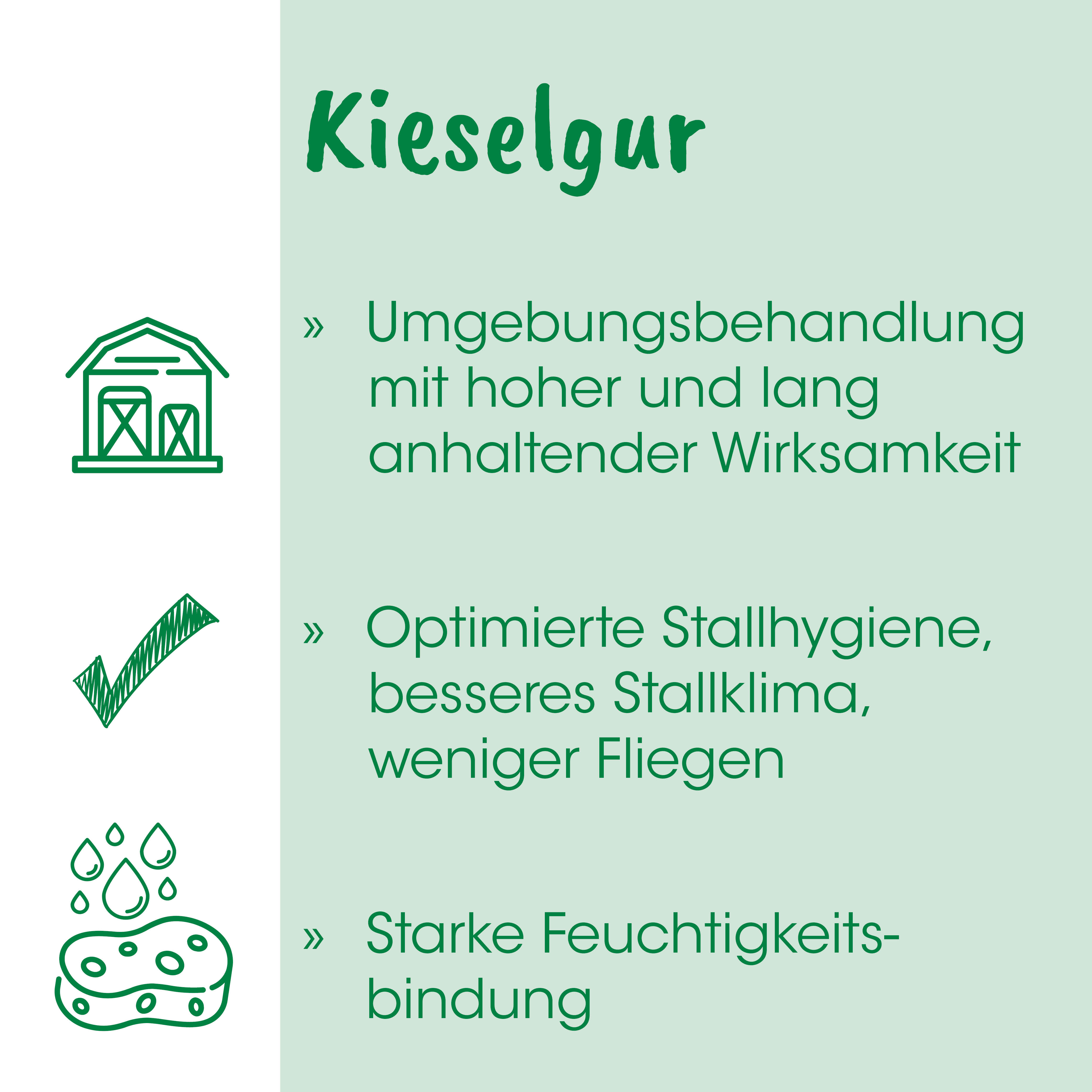 Kieselgur, Umweltfreundlich, Stallhygiene, Naturprodukt, Tierhaltung, Kieselgur, Umgebungsbehandlung, Stallhygiene, Stallklima, Feuchtigkeitsbindung