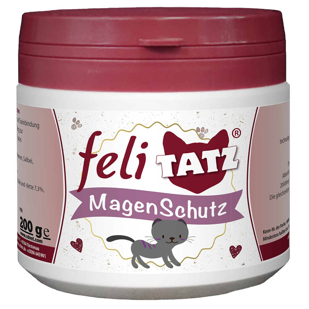 Katzenfutter, Magenschutz, Futterdose, Pastellfarben, Herzlogo