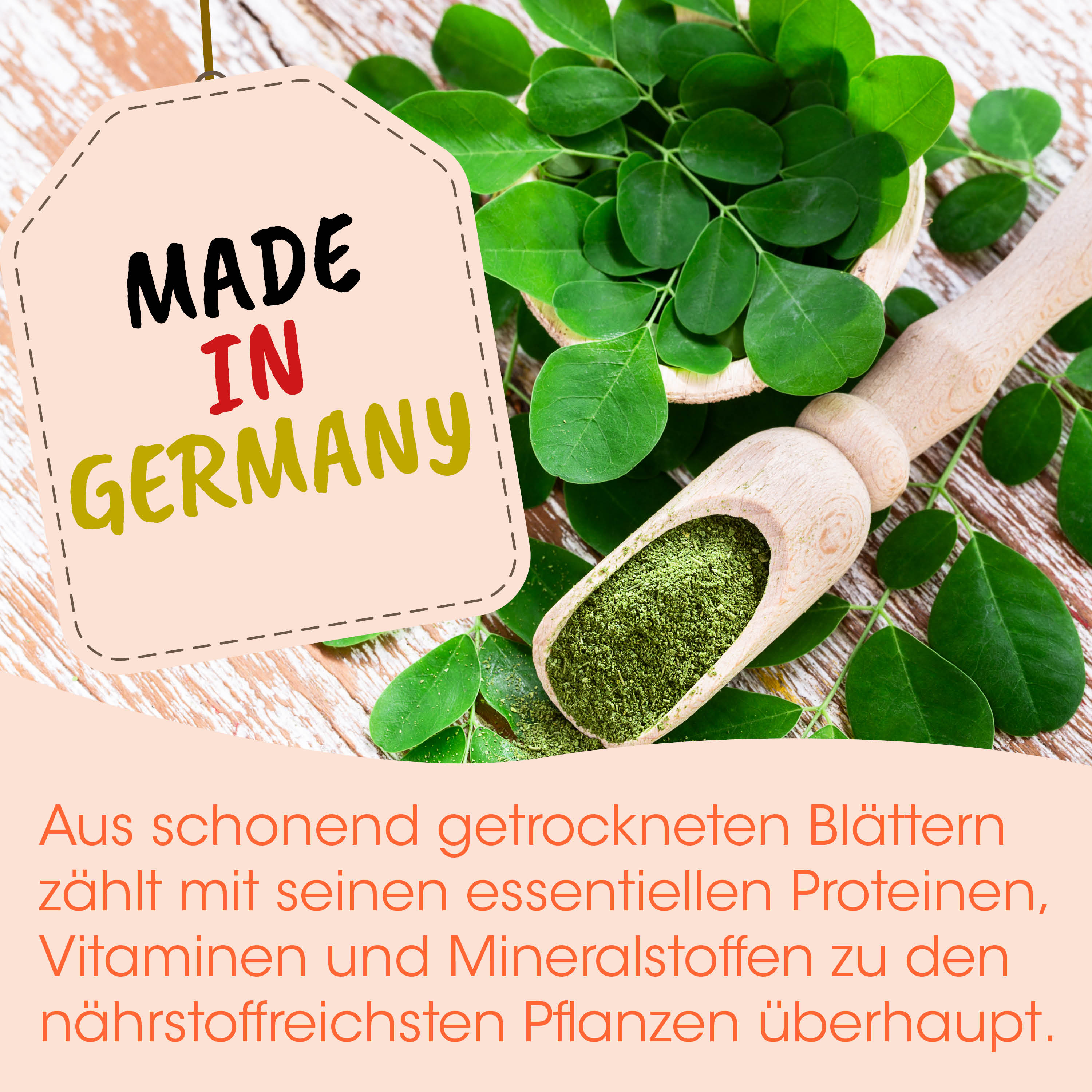 Kräuter, Grün, getrocknet, Pulver, Scoop