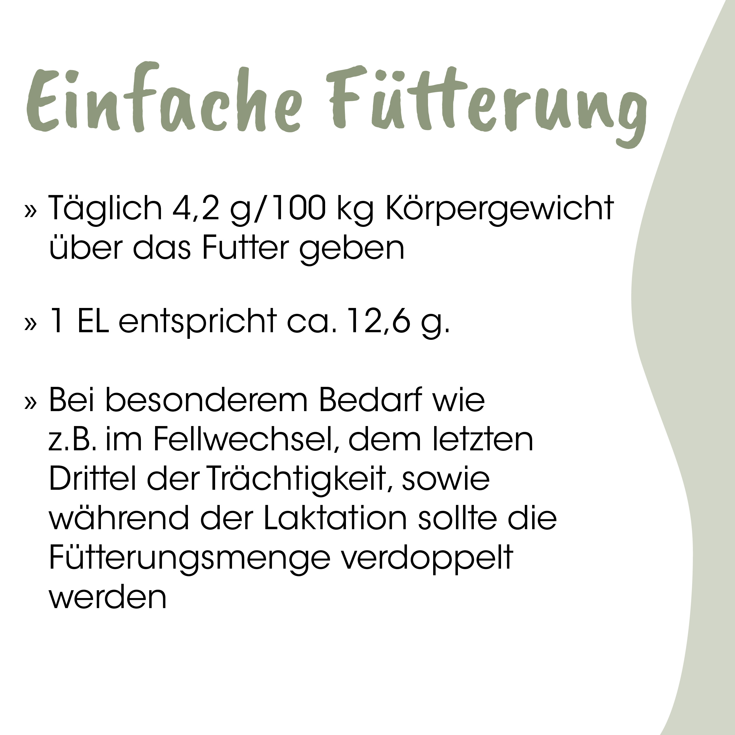 Fütterung, Futtermenge, Tagesbedarf, Mischung, Tiernahrung